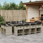 vidaXL 13-tlg. Garten-Essgruppe mit Kissen Hellgrau Poly Rattan vidaXL 13-tlg. Garten-Essgruppe mit Kissen Hellgrau Poly Rattan