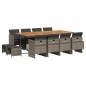 vidaXL 13-tlg. Garten-Essgruppe mit Kissen Grau Poly Rattan vidaXL 13-tlg. Garten-Essgruppe mit Kissen Grau Poly Rattan