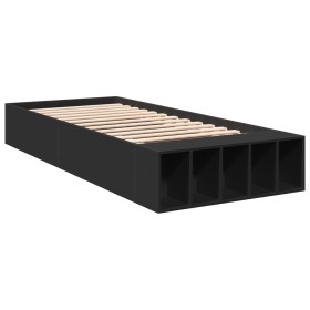 vidaXL Bettgestell Schwarz 90x190 cm Holzwerkstoff