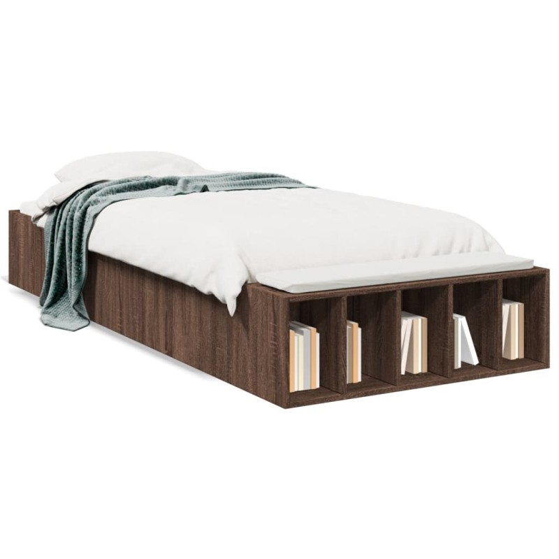 vidaXL Bettgestell Braun Eichen-Optik 90x200 cm Holzwerkstoff vidaXL Bettgestell Braun Eichen-Optik 90x200 cm Holzwerkstoff