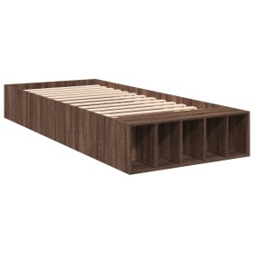 vidaXL Bettgestell Braun Eichen-Optik 90x200 cm Holzwerkstoff