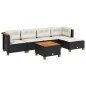 vidaXL 6-tlg. Garten-Sofagarnitur mit Kissen Schwarz Poly Rattan vidaXL 6-tlg. Garten-Sofagarnitur mit Kissen Schwarz Poly Rattan