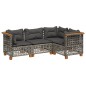 vidaXL 4-tlg. Garten-Sofagarnitur mit Kissen Grau Poly Rattan vidaXL 4-tlg. Garten-Sofagarnitur mit Kissen Grau Poly Rattan