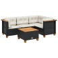 vidaXL 5-tlg. Garten-Sofagarnitur mit Kissen Schwarz Poly Rattan vidaXL 5-tlg. Garten-Sofagarnitur mit Kissen Schwarz Poly Rattan