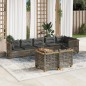 vidaXL 9-tlg. Garten-Sofagarnitur mit Kissen Grau Poly Rattan vidaXL 9-tlg. Garten-Sofagarnitur mit Kissen Grau Poly Rattan