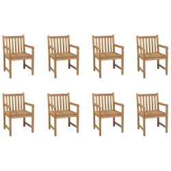 Gartenstühle 8 Stk. Massivholz Teak