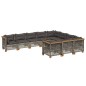 vidaXL 10-tlg. Garten-Sofagarnitur mit Kissen Grau Poly Rattan vidaXL 10-tlg. Garten-Sofagarnitur mit Kissen Grau Poly Rattan