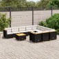 vidaXL 11-tlg. Garten-Sofagarnitur mit Kissen Schwarz Poly Rattan vidaXL 11-tlg. Garten-Sofagarnitur mit Kissen Schwarz Poly Rattan