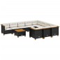 vidaXL 11-tlg. Garten-Sofagarnitur mit Kissen Schwarz Poly Rattan vidaXL 11-tlg. Garten-Sofagarnitur mit Kissen Schwarz Poly Rattan