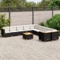 vidaXL 11-tlg. Garten-Sofagarnitur mit Kissen Schwarz Poly Rattan vidaXL 11-tlg. Garten-Sofagarnitur mit Kissen Schwarz Poly Rattan