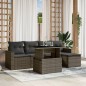 vidaXL 6-tlg. Garten-Sofagarnitur mit Kissen Grau Poly Rattan vidaXL 6-tlg. Garten-Sofagarnitur mit Kissen Grau Poly Rattan