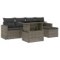 vidaXL 6-tlg. Garten-Sofagarnitur mit Kissen Grau Poly Rattan vidaXL 6-tlg. Garten-Sofagarnitur mit Kissen Grau Poly Rattan
