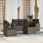 vidaXL 6-tlg. Garten-Sofagarnitur mit Kissen Grau Poly Rattan vidaXL 6-tlg. Garten-Sofagarnitur mit Kissen Grau Poly Rattan