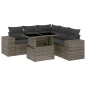 vidaXL 6-tlg. Garten-Sofagarnitur mit Kissen Grau Poly Rattan vidaXL 6-tlg. Garten-Sofagarnitur mit Kissen Grau Poly Rattan
