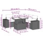 vidaXL 6-tlg. Garten-Sofagarnitur mit Kissen Grau Poly Rattan vidaXL 6-tlg. Garten-Sofagarnitur mit Kissen Grau Poly Rattan