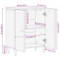 vidaXL Beistellschrank 60x33x75 cm Massivholz Mango vidaXL Beistellschrank 60x33x75 cm Massivholz Mango