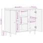 vidaXL Beistellschrank 90x33x75 cm Massivholz Mango vidaXL Beistellschrank 90x33x75 cm Massivholz Mango