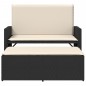 vidaXL Gartenbank mit Kissen und Hocker Schwarz Poly Rattan vidaXL Gartenbank mit Kissen und Hocker Schwarz Poly Rattan