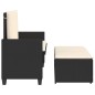 vidaXL Gartenbank mit Kissen und Hocker Schwarz Poly Rattan vidaXL Gartenbank mit Kissen und Hocker Schwarz Poly Rattan