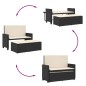 vidaXL Gartenbank mit Kissen und Hocker Schwarz Poly Rattan vidaXL Gartenbank mit Kissen und Hocker Schwarz Poly Rattan