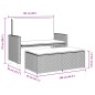 vidaXL Gartenbank mit Kissen und Hocker Schwarz Poly Rattan vidaXL Gartenbank mit Kissen und Hocker Schwarz Poly Rattan
