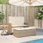 vidaXL Gartenbank mit Kissen und Hocker Beige Poly Rattan vidaXL Gartenbank mit Kissen und Hocker Beige Poly Rattan