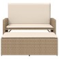 vidaXL Gartenbank mit Kissen und Hocker Beige Poly Rattan vidaXL Gartenbank mit Kissen und Hocker Beige Poly Rattan