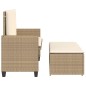 vidaXL Gartenbank mit Kissen und Hocker Beige Poly Rattan vidaXL Gartenbank mit Kissen und Hocker Beige Poly Rattan