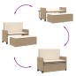 vidaXL Gartenbank mit Kissen und Hocker Beige Poly Rattan vidaXL Gartenbank mit Kissen und Hocker Beige Poly Rattan