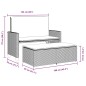 vidaXL Gartenbank mit Kissen und Hocker Beige Poly Rattan vidaXL Gartenbank mit Kissen und Hocker Beige Poly Rattan