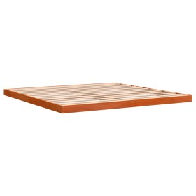 vidaXL Massivholzbett Wachsbraun 200x200 cm Kiefer