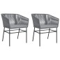 vidaXL Gartenstühle 2 Stk. mit Kissen Grau Poly Rattan vidaXL Gartenstühle 2 Stk. mit Kissen Grau Poly Rattan