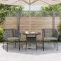 vidaXL Gartenstühle 2 Stk. mit Kissen Grau Poly Rattan vidaXL Gartenstühle 2 Stk. mit Kissen Grau Poly Rattan