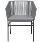 vidaXL Gartenstühle 2 Stk. mit Kissen Grau Poly Rattan vidaXL Gartenstühle 2 Stk. mit Kissen Grau Poly Rattan