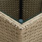 vidaXL 3-tlg. Bistro-Set mit Kissen Beige Poly Rattan und Glas vidaXL 3-tlg. Bistro-Set mit Kissen Beige Poly Rattan und Glas