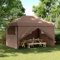 vidaXL Partyzelt Faltbar Pop-Up mit 4 Seitenteilen Braun vidaXL Partyzelt Faltbar Pop-Up mit 4 Seitenteilen Braun