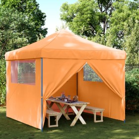 vidaXL Partyzelt Faltbar Pop-Up mit 4 Seitenteilen Orange