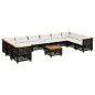 vidaXL 11-tlg. Garten-Sofagarnitur mit Kissen Schwarz Poly Rattan vidaXL 11-tlg. Garten-Sofagarnitur mit Kissen Schwarz Poly Rattan