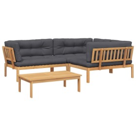vidaXL 4-tlg. Garten-Sofagarnitur aus Paletten mit Kissen Akazienholz