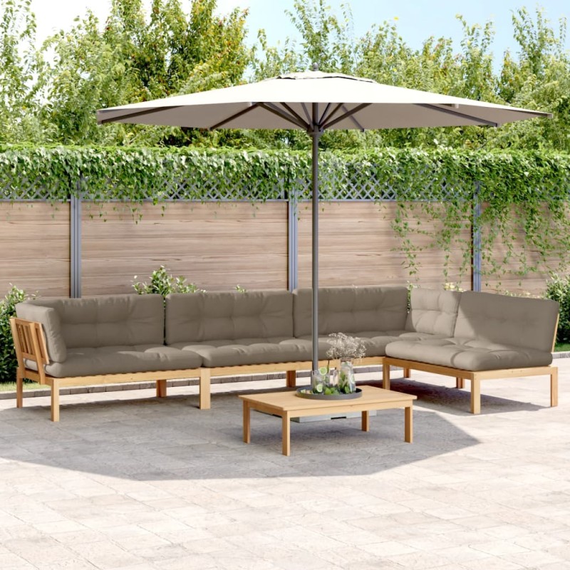 vidaXL 5-tlg. Garten-Sofagarnitur aus Paletten mit Kissen Akazienholz vidaXL 5-tlg. Garten-Sofagarnitur aus Paletten mit Kissen Akazienholz