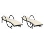 vidaXL Sonnenliegen 2 Stk. mit Auflagen Schwarz Poly Rattan vidaXL Sonnenliegen 2 Stk. mit Auflagen Schwarz Poly Rattan