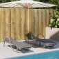 vidaXL Sonnenliegen 2 Stk. mit Auflagen Beige Poly Rattan vidaXL Sonnenliegen 2 Stk. mit Auflagen Beige Poly Rattan