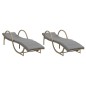 vidaXL Sonnenliegen 2 Stk. mit Auflagen Beige Poly Rattan vidaXL Sonnenliegen 2 Stk. mit Auflagen Beige Poly Rattan