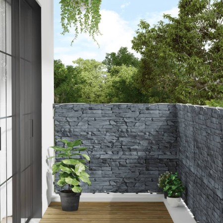 vidaXL Garten-Sichtschutz Leistenstein-Optik Grau 300x120 cm PVC