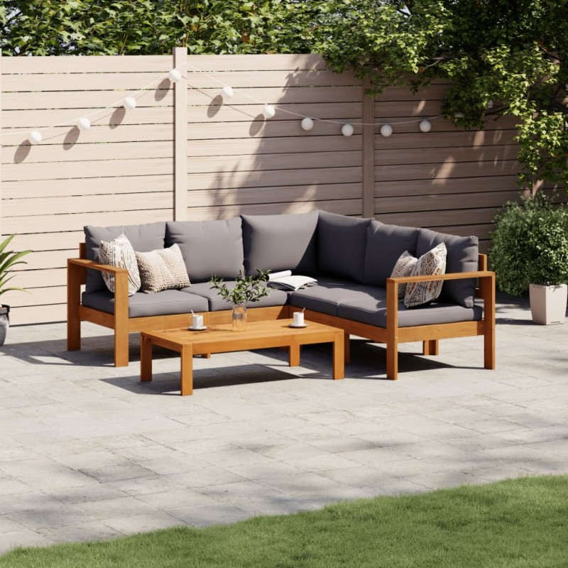 vidaXL 4-tlg. Garten-Sofagarnitur mit Kissen Massivholz Akazie vidaXL 4-tlg. Garten-Sofagarnitur mit Kissen Massivholz Akazie