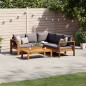 vidaXL 4-tlg. Garten-Sofagarnitur mit Kissen Massivholz Akazie vidaXL 4-tlg. Garten-Sofagarnitur mit Kissen Massivholz Akazie
