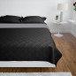vidaXL Zweiseitige Tagesdecke Gesteppt Schwarz/Grau 230x260 cm vidaXL Zweiseitige Tagesdecke Gesteppt Schwarz/Grau 230x260 cm