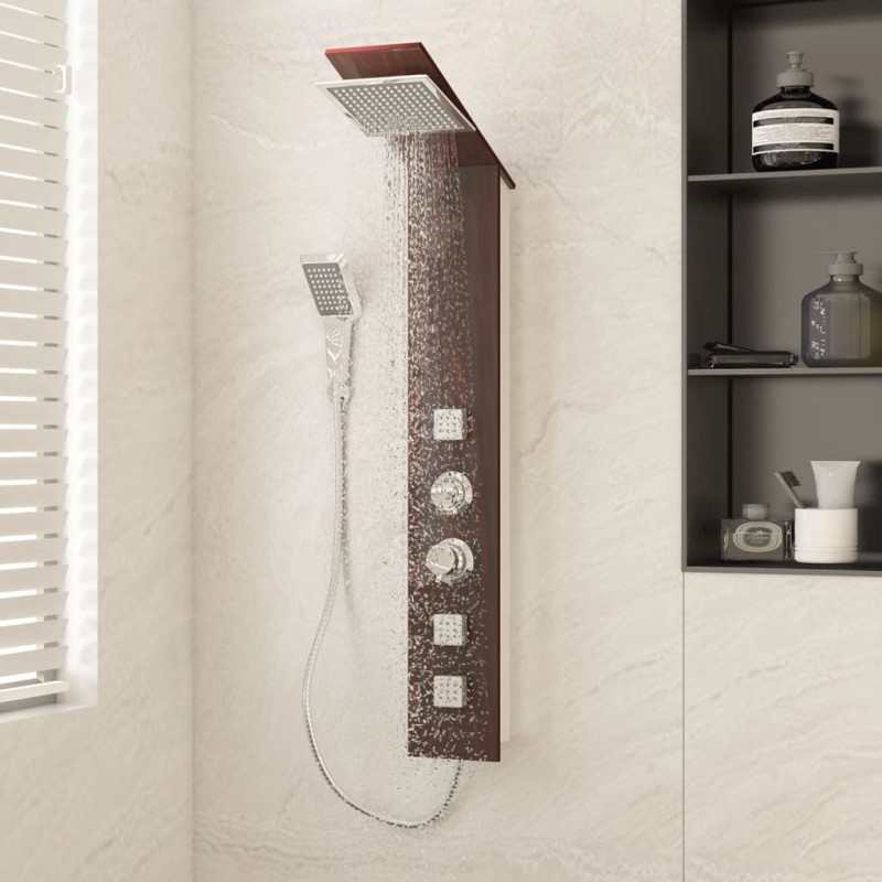 vidaXL Duschpaneel-System Glas Braun vidaXL Duschpaneel-System Glas Braun
