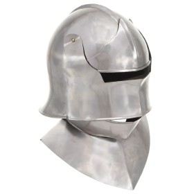 vidaXL Mittelalterlicher Ritterhelm Antik Replik LARP Silbern Stahl 