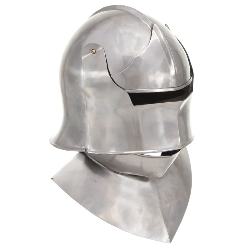 vidaXL Mittelalterlicher Ritterhelm Antik Replik LARP Silbern Stahl vidaXL Mittelalterlicher Ritterhelm Antik Replik LARP Silbern Stahl